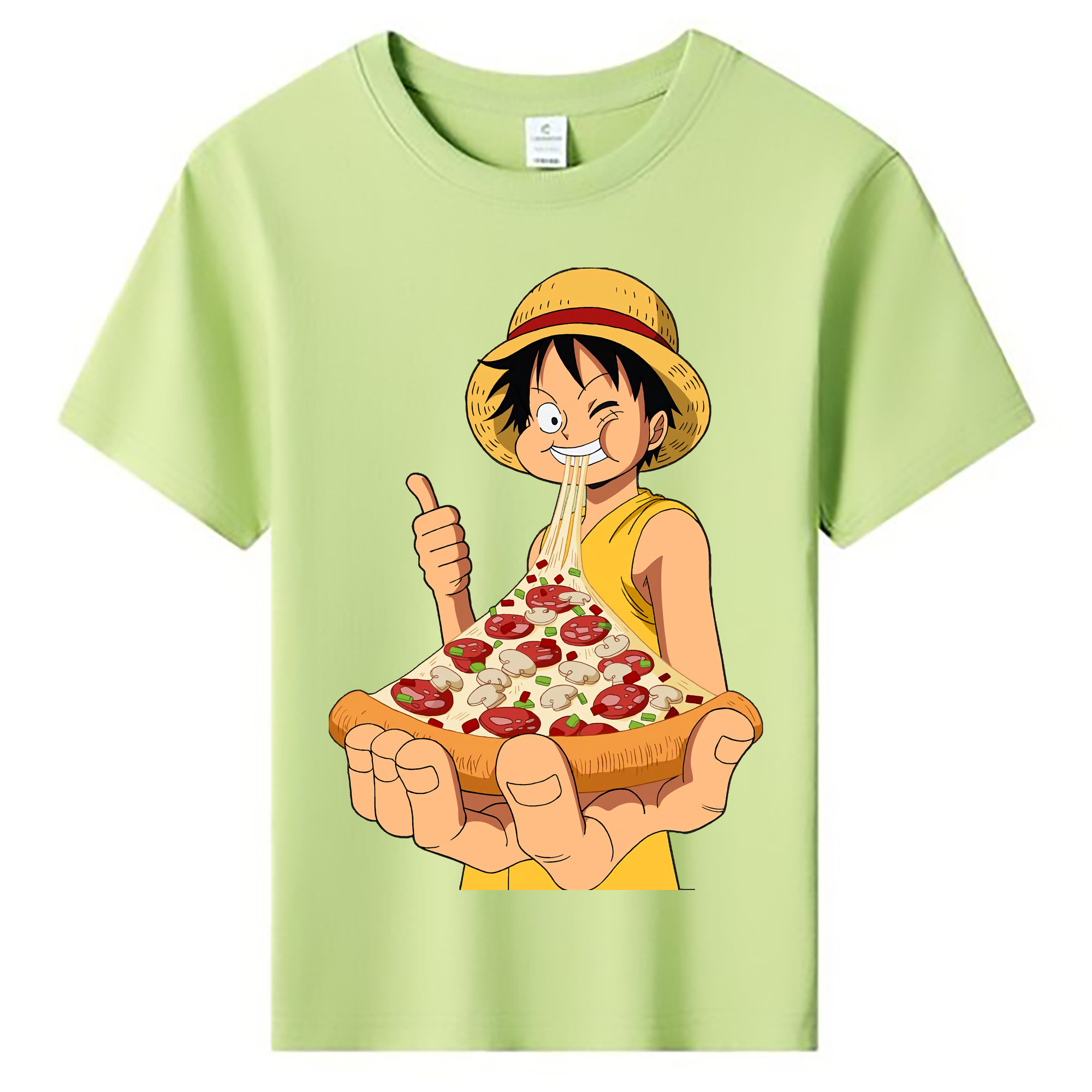 ワンピース モンキー・D・ルフィ ONE PIECE Monkey D. Luffy 綿100％キッズTシャツ（フロントプリント）